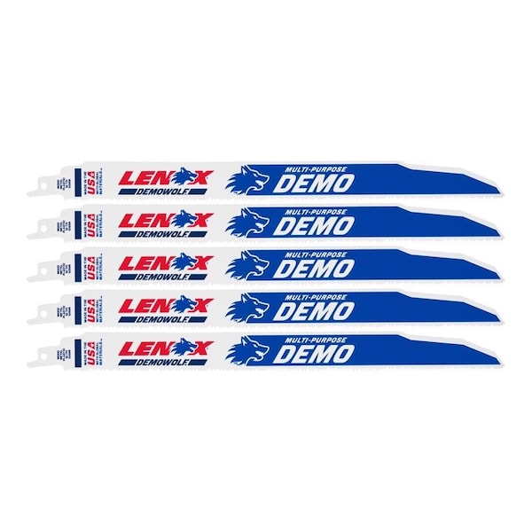 Irwin Lenox DEMOWOLF 12 in. Bi-Metal WAVE EDGE Reciprocating Saw Blade 10 TPI 5 pk LXAR1250R - main